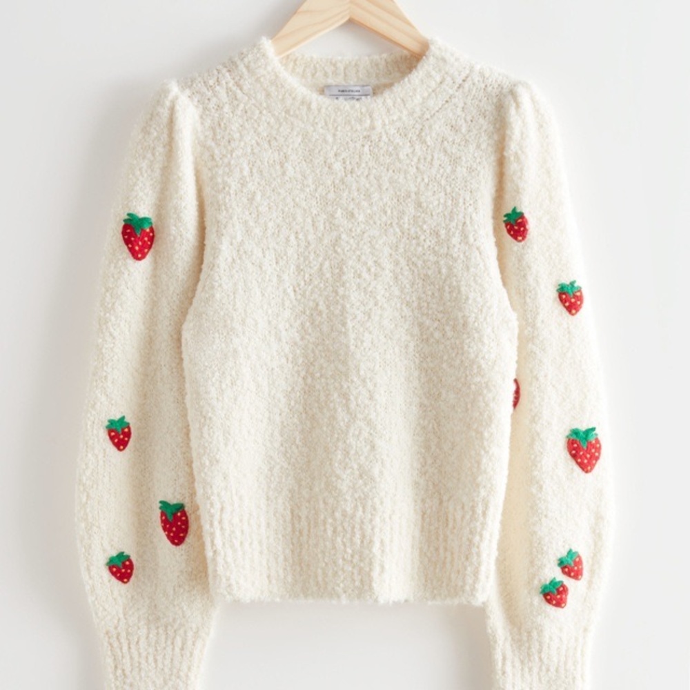 & OTHER STORIES STRAWBERRY KNIT SWEATER